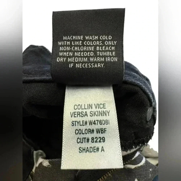 Hudson Jeans Collin Vice Versa Skinny Size 27 Black Floral - Picture 12 of 12